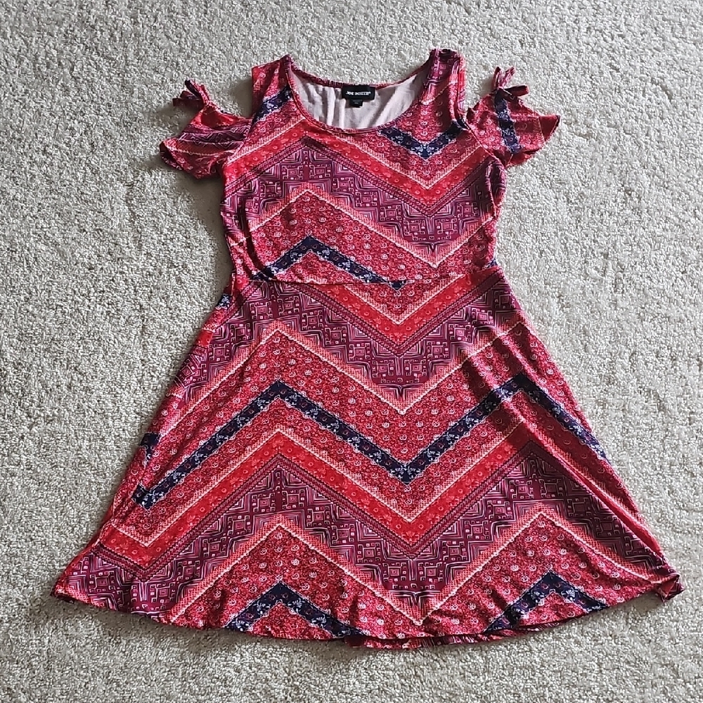 Pink and Red Patterned Dress - Picture 3 of 5
